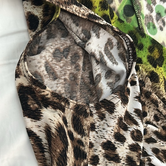 Leopard print green Ribkoff dress - Picture 4 of 5